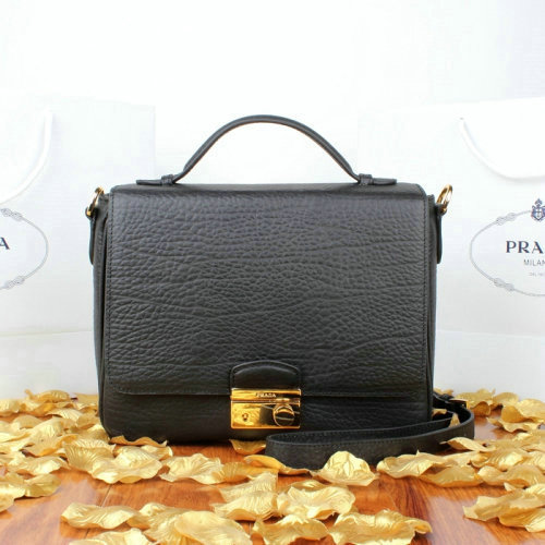 2014 Prada grainy leather mini bag BT0966 black - Click Image to Close